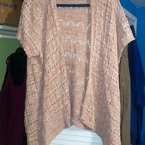 Sonoma Women's Tan Open-Front Knit Poncho